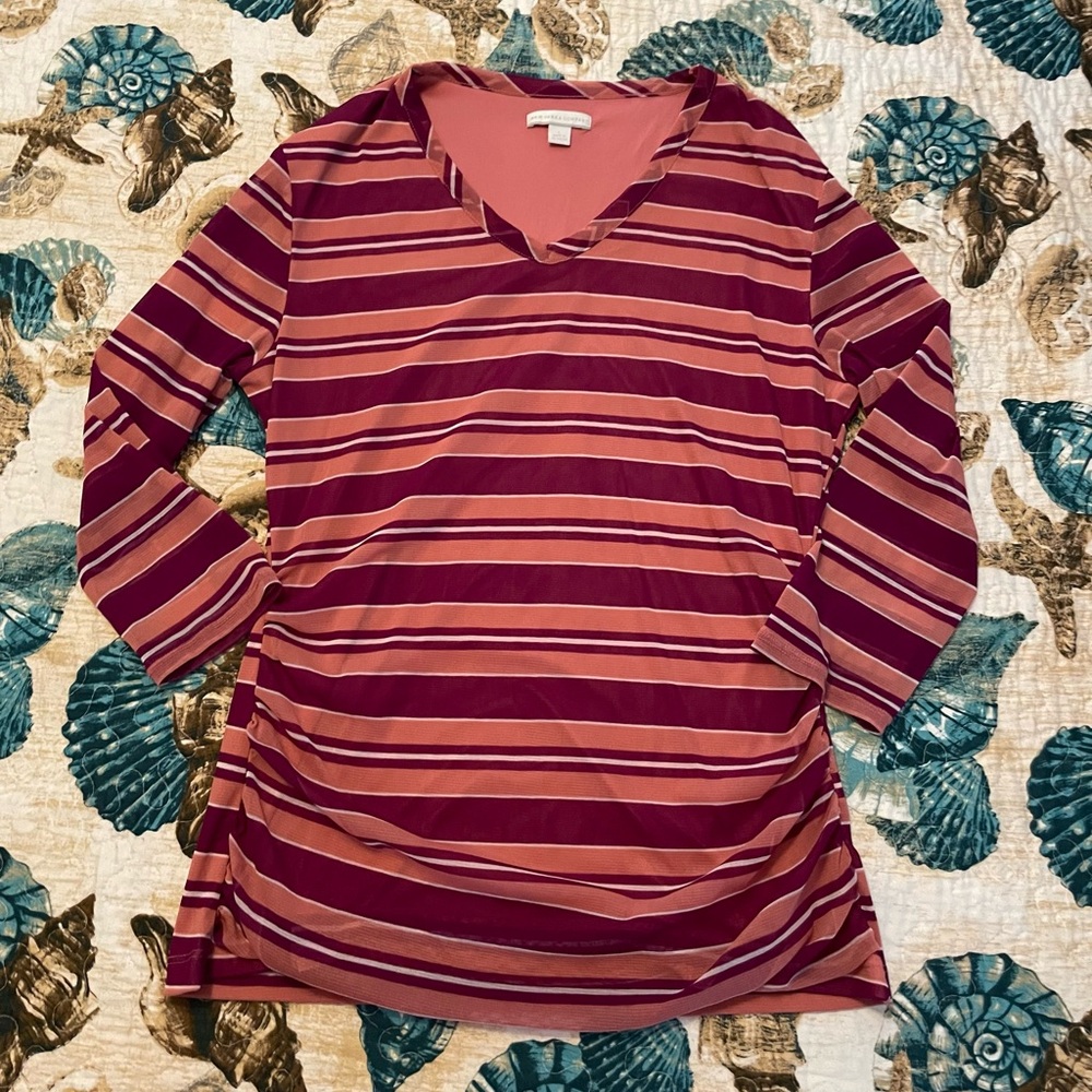 Striped V-Neck Women's Top